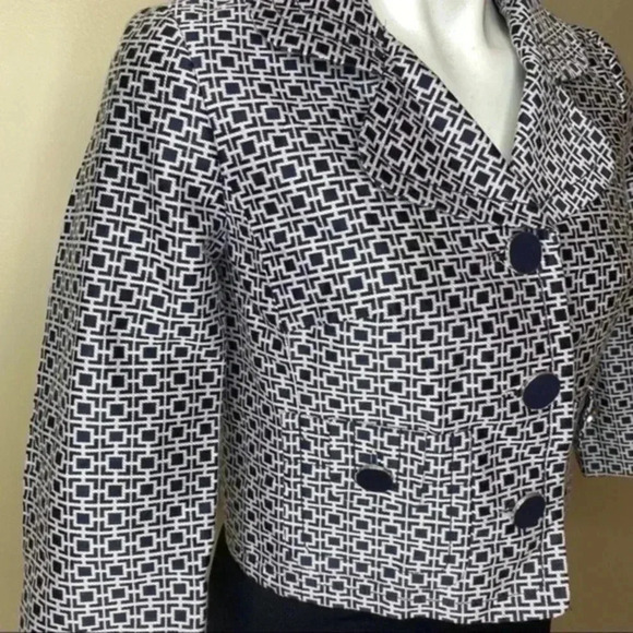 Banana republic geometric silk blend crop jacket 2 - Picture 3 of 7